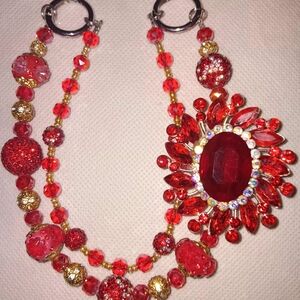 Elegant Red Flower Purse Chain